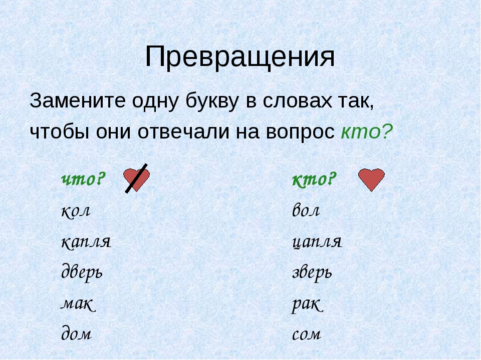 Получается другими словами. Заменить одну букву в слове. Превращение слов в одну букву. Поменяй одну букву в слове. Слова где можно заменить одну букву.