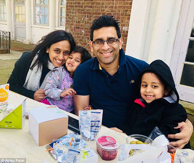 The family have put their lives on hold to try to find a donor for Kaiya (right), pictured with her mother Annu, sister Annika and father Ruchit