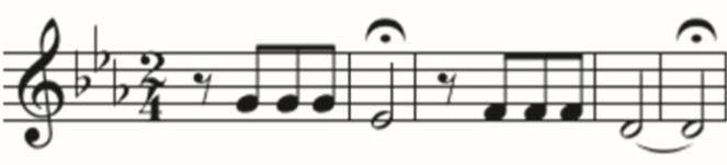 Нотная запись двойного мотива, открывающего знаменитую Пятую симфонию Л. ван Бетховена